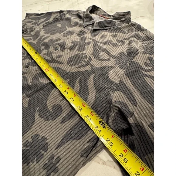 Roark Bless Up Mens XXL Short Sleeve Button Up Shirt Floral Stretch RW534 Gray - Picture 6 of 8